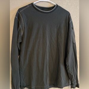 Men's KUHL  Gray  Long Sleeve Shirt Medium Organic Cotton Hiking Outdoor